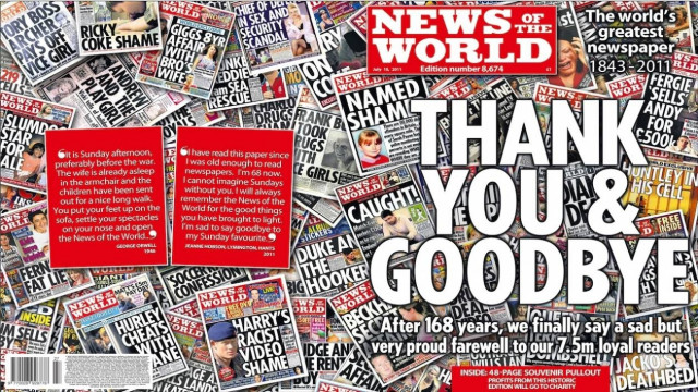 Στο εδώλιο συντάκτες της News of the World για υποκλοπές