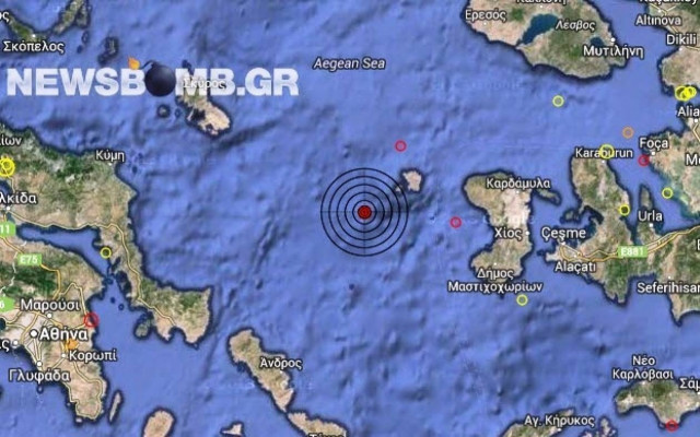 Σεισμός 3,2 Ρίχτερ δυτικά της Χίου