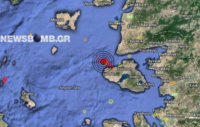 Σεισμός 3,2 Ρίχτερ δυτικά της Λέσβου