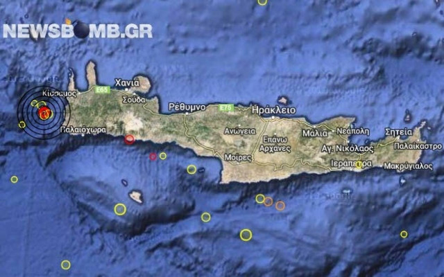 Σεισμός 3,5 Ρίχτερ δυτικά της Κρήτης