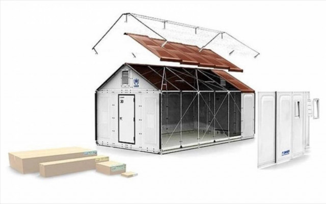 Το πράσινο συναρμολογούμενο καταφύγιο για πρόσφυγες (vid)