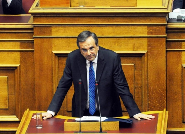 Σαμαράς εξερχόμενος από τη Βουλή: «Η κυβέρνηση βγήκε ενισχυμένη» (vid)