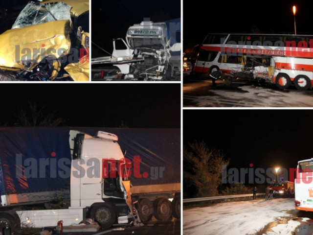 Σφοδρό τροχαίο στα Τέμπη με έναν νεκρό και δεκάδες τραυματίες