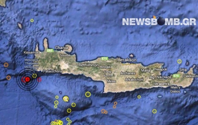Νέος σεισμός 3,5 Ρίχτερ νοτιοδυτικά των Χανίων