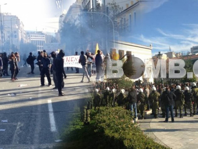 Ένταση και χημικά στα Προπύλαια