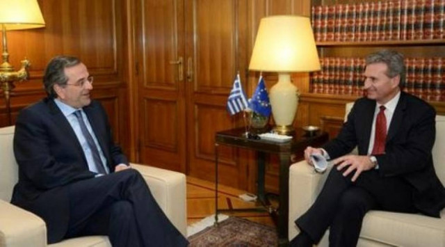 Συνάντηση Σαμαρά με τον επίτροπο Ενέργειας Έτινγκερ