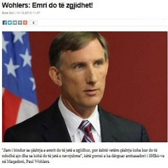 Αμερικανός πρέσβης στα Σκόπια: Το όνομα θα επιλυθεί!