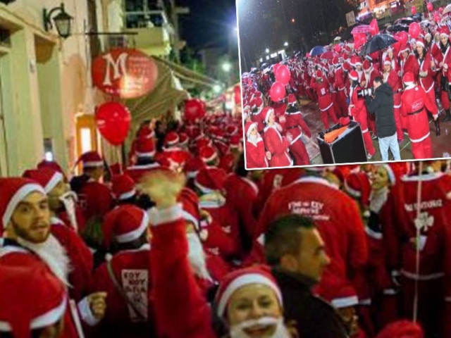 Χιλιάδες Άγιοι Βασίληδες με ομπρέλες, στους δρόμους των Χανίων