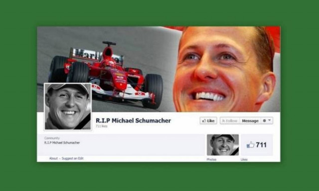 «Πέθαναν» τον Schumacher στο facebook