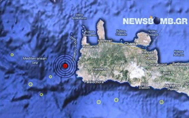 Σεισμός 3,1 Ρίχτερ δυτικά των Χανίων