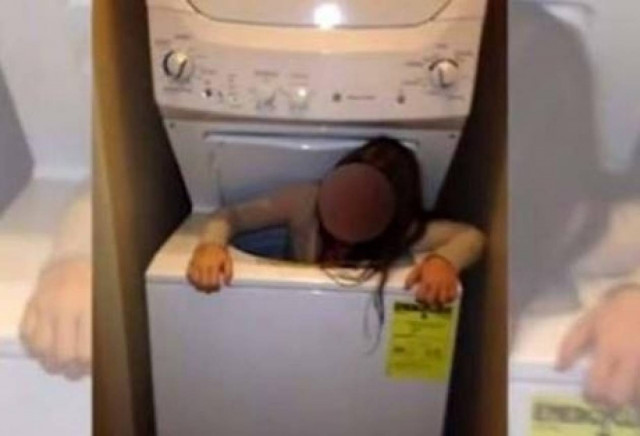Σφήνωσε στο πλυντήριο παίζοντας...κρυφτό