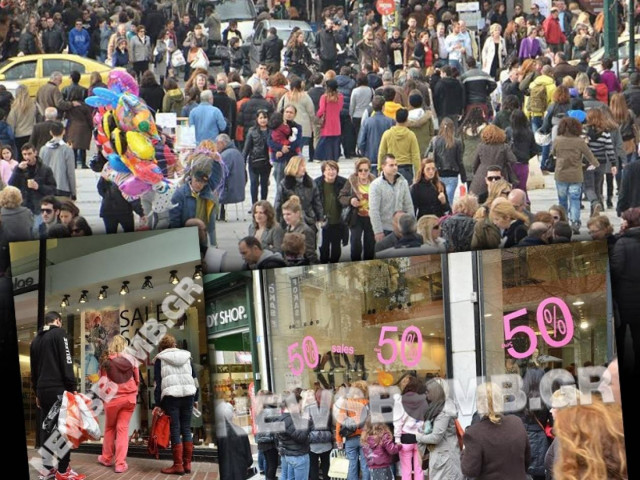 Ανοιχτά τα καταστήματα στην Αθήνα - «Πλημμύρισε» από κόσμο η Ερμού