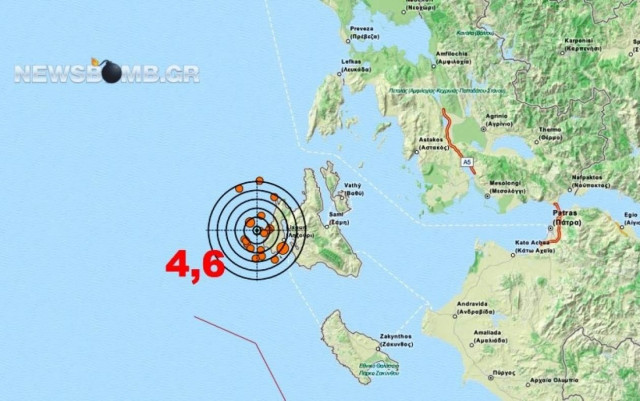 Κεφαλονιά: Τρεις ισχυροί μετασεισμοί την τελευταία ώρα