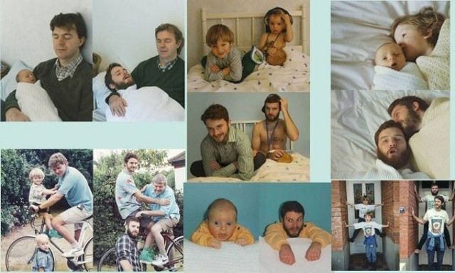 Aδέλφια παίρνουν τις ίδιες πόζες που είχαν φωτογραφηθεί ως παιδιά