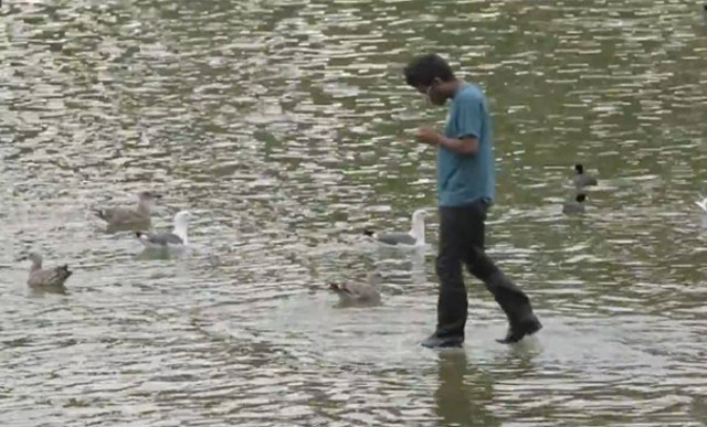 Video: Θαύμα, Θαύμα, κάποιος περπατά στο νερό!