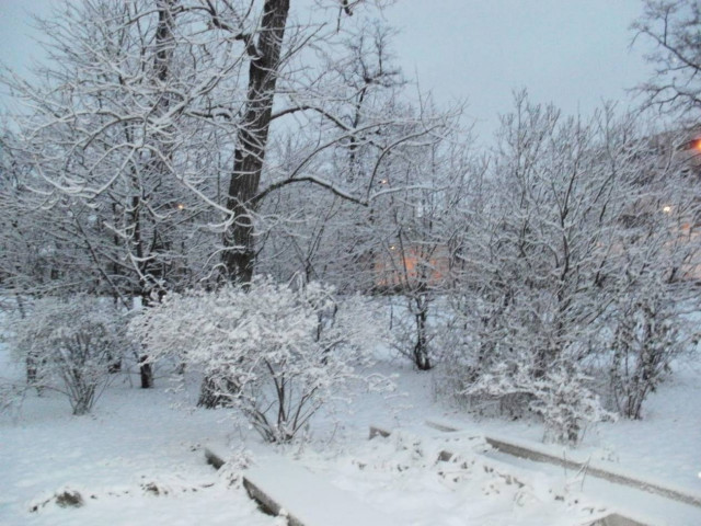 Πυκνή χιονοπτώση στο νομό Τρικάλων