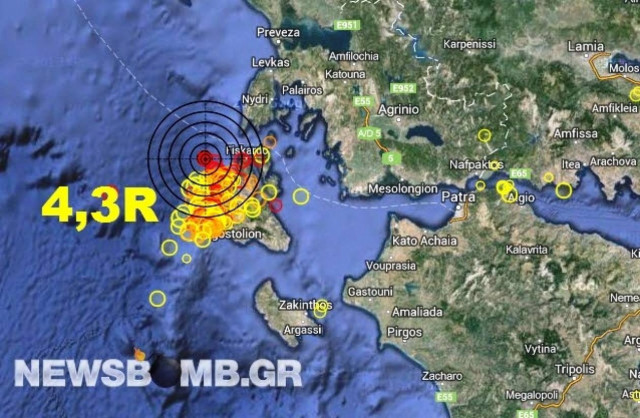 Σεισμός 4,3 Ρίχτερ στην Κεφαλονιά