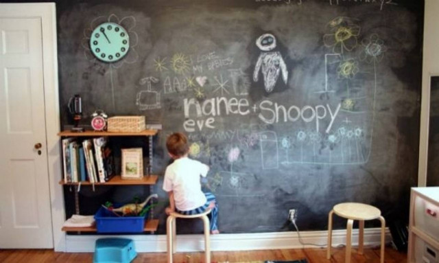 Φτιάξτε έναν μαυροπίνακα στον τοίχο του παιδικού δωματίου