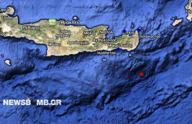 Σεισμός 3,5 Ρίχτερ νότια της Σητείας