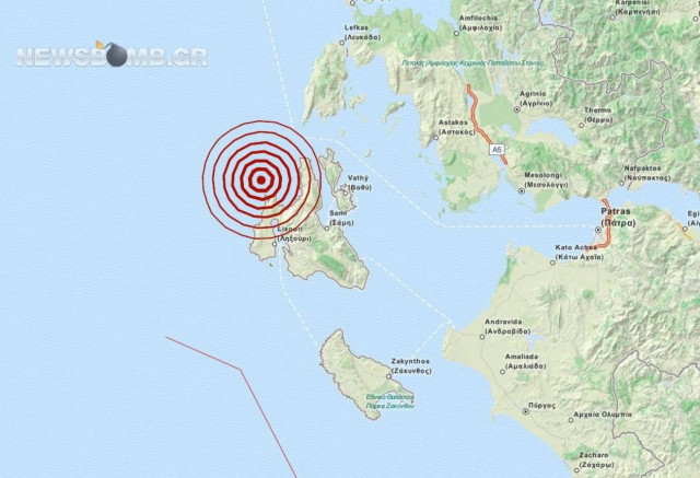 Μετασεισμός 3,5 Ρίχτερ στην Κεφαλονιά