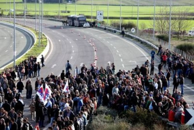 Greek farmers in Athens on Wednesday