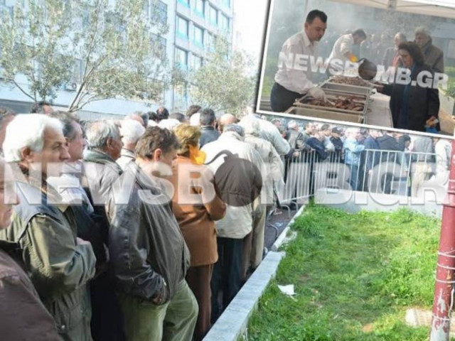 Butchers of Varvakeios give free meat