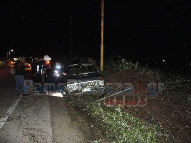 Πρέβεζα: Τροχαίο με τραυματισμό – Ι.Χ. εξετράπη της πορείας του