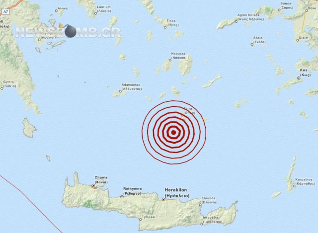 Σεισμός 4,2 Ρίχτερ νότια της Σαντορίνης