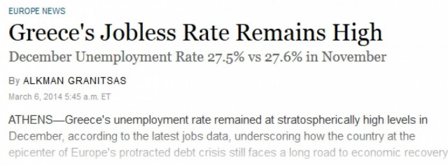 WSJ:  Χάσμα με τους «παγωμένους» χαμηλούς μισθούς στην Ελλάδα