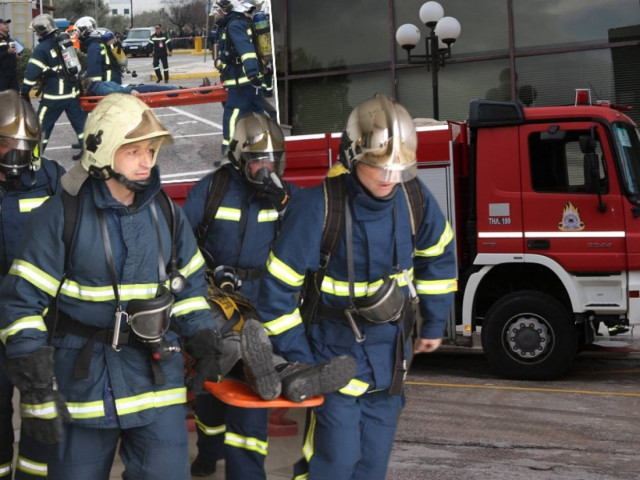 Μεγάλη άσκηση του Π.Σ. με σενάριο δεκάδων θυμάτων στο μέγαρο του ΟΤΕ