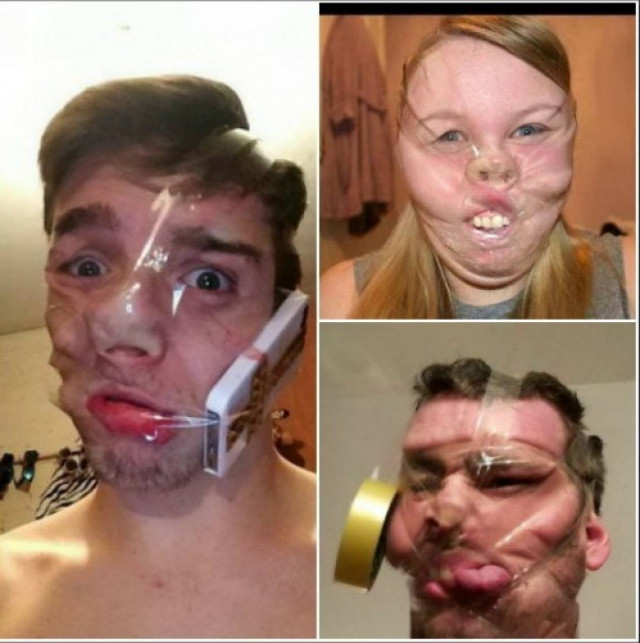 Νέα τρέλα στις selfie φωτογραφίες: Τυλίγουν με σελοτέιπ το πρόσωπό του