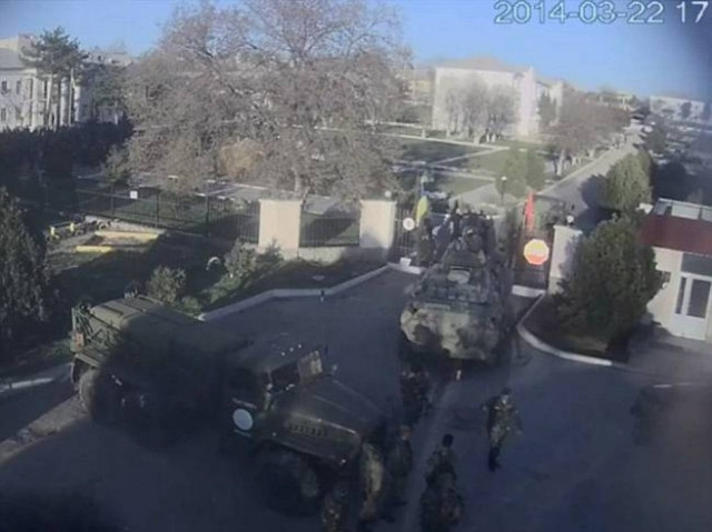 Occupation of a base in Belbek by Russians