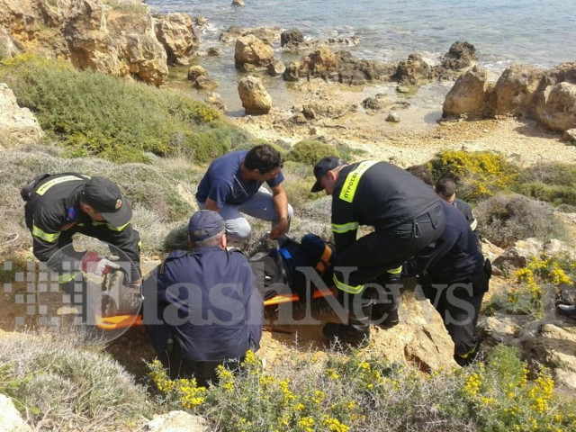 Χανιά: Δραματική επιχείρηση διάσωσης ερασιτέχνη ψαρά (pic)