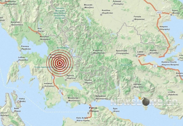Σεισμός 3 Ρίχτερ βόρεια του Αγρινίου