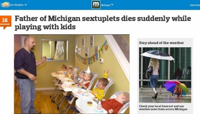 Πέθανε σε ηλικία 39 ετών ο πατέρας των πρώτων εξάδυμων!