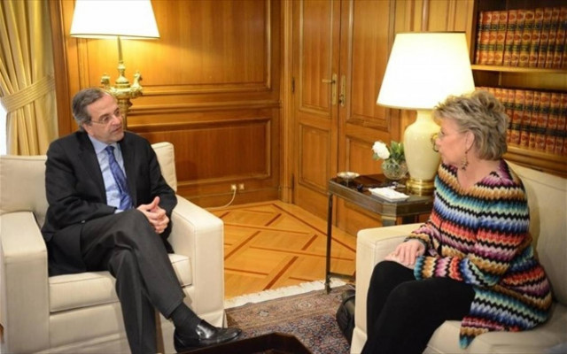 Xωρίς δηλώσεις η συνάντηση Σαμαρά-Ρέντινγκ