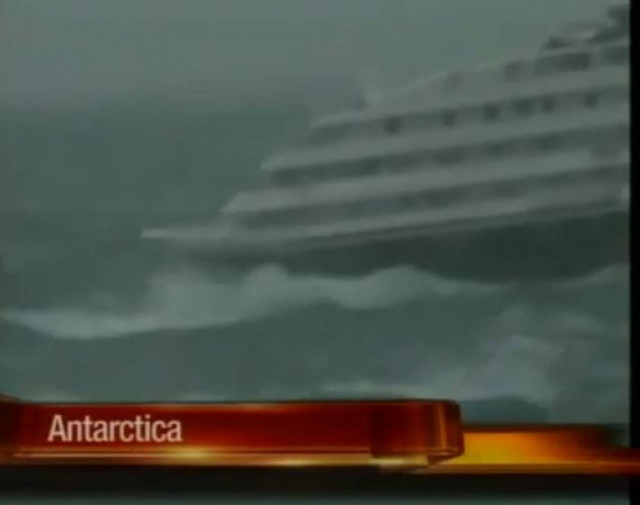 Ship struggling with huge waves (vid)