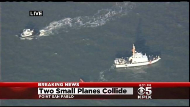 Two airplanes collided in the air