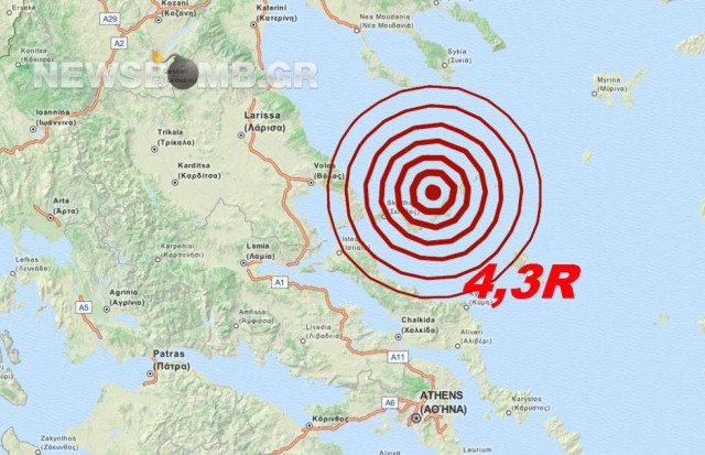 Σεισμός 4,3 Ρίχτερ βόρεια της Αλοννήσου