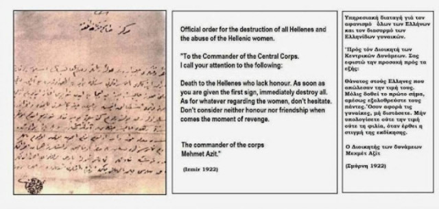 Ντοκουμέντο του 1922 στη Σμύρνη: «Σφάξτε τους Έλληνες»