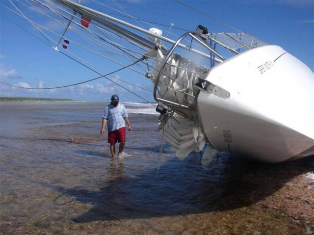 Προσάραξη ιστιοφόρου σκάφους σε αβαθή στο Μεσολόγγι