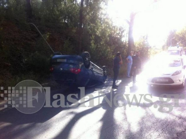 Κρήτη: Είδε τα πάνω… κάτω - «Άγιο» είχε ο οδηγός (pics)