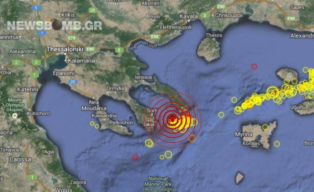 Σεισμός 3,2 Ρίχτερ νότια του Αγίου Όρους