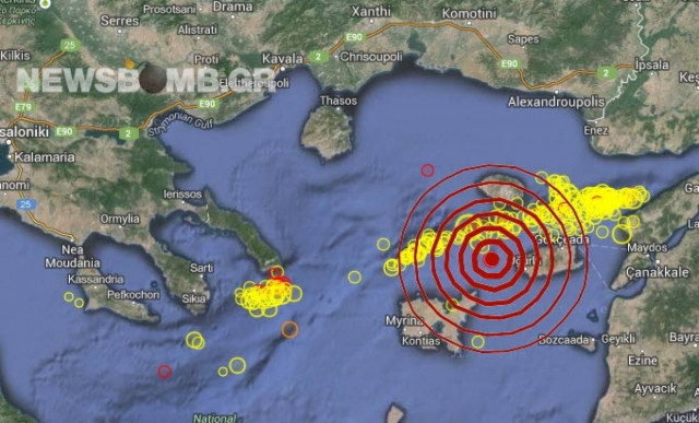 Σεισμός 4,1 Ρίχτερ νότια της Σαμοθράκης