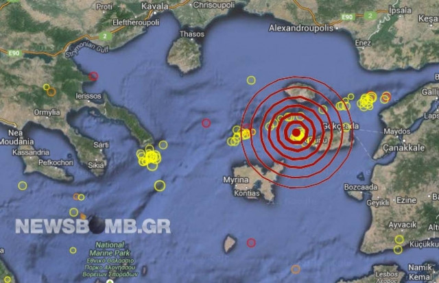 Σεισμός 3,2 Ρίχτερ νότια της Σαμοθράκης