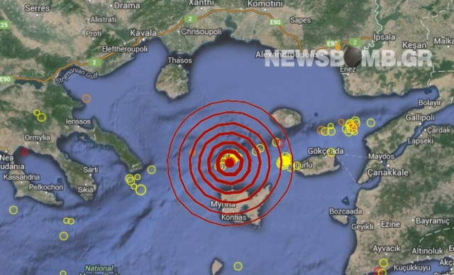 Σεισμός 3,7 Ρίχτερ βόρεια της Λήμνου