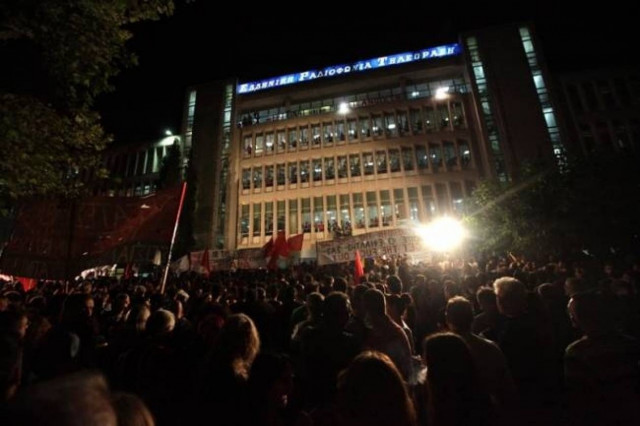 Συγκέντρωση διαμαρτυρίας Ραδιομέγαρο της Αγ. Παρασκευής