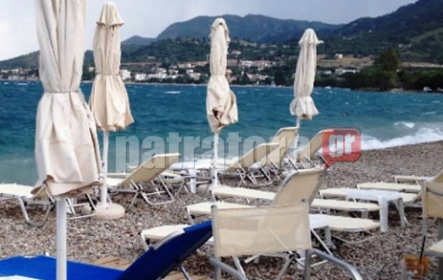 Πάτρα: Ξαφνικό μπουρίνι έκανε άνω κάτω την παραλία (vid)