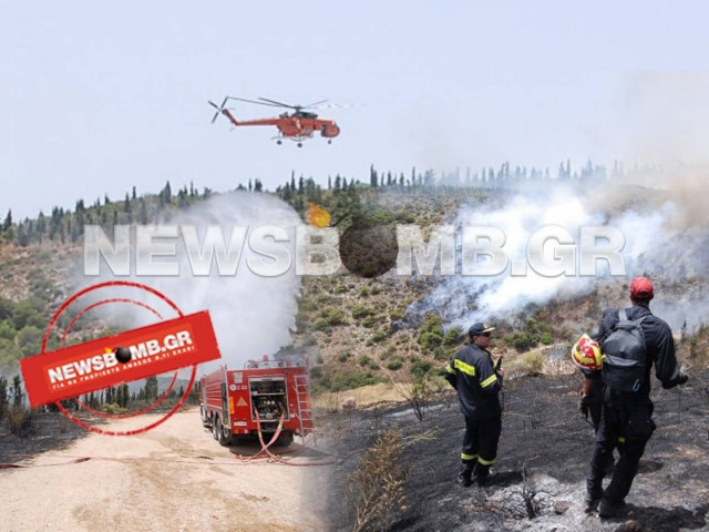 Σε εξέλιξη φωτιά στο Καματερό (pics&vid)