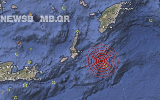 Σεισμός 3,3 Ρίχτερ νότια της Ρόδου